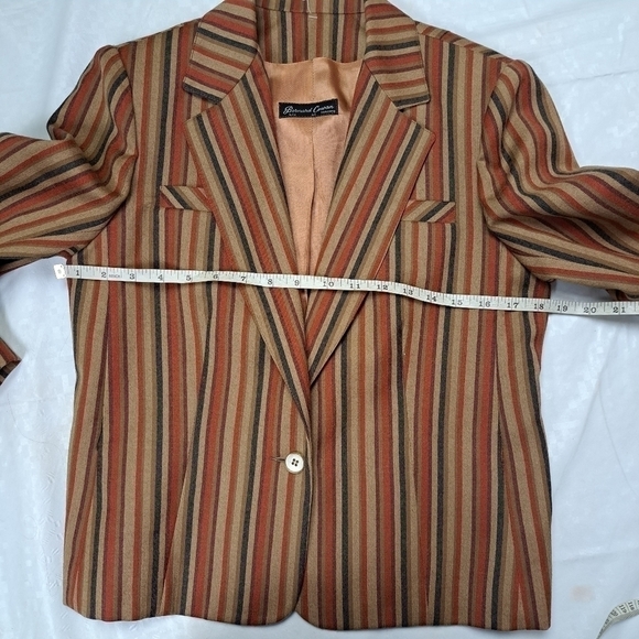 VINTAGE Bernard Cowan pure virgin wool Striped Blazer - Picture 11 of 14